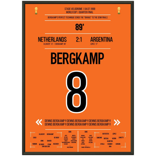 Bergkamp's winning goal against Argentina in the 1998 World Cup quarter-final.