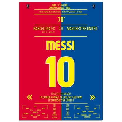 Messi's goal in the Champions League final against Manchester United seals a historic victory