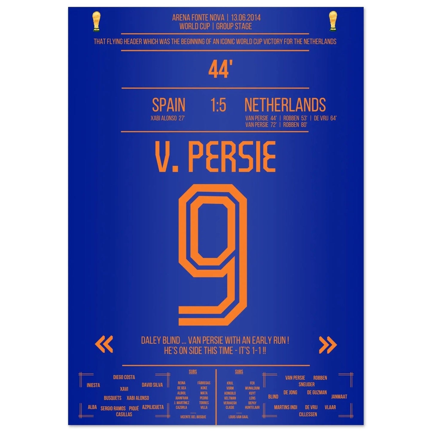 Van Persie's iconic 'flying Dutchman' goal against Spain in the World Cup delivers sweet revenge